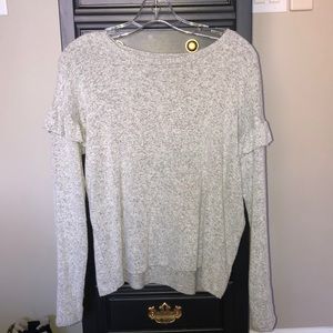 gray ruffle sweater